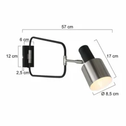 Luminaires Steinhauer Applique murale Steinhauer Fjorgard Noir, 1 lumière* Appliques