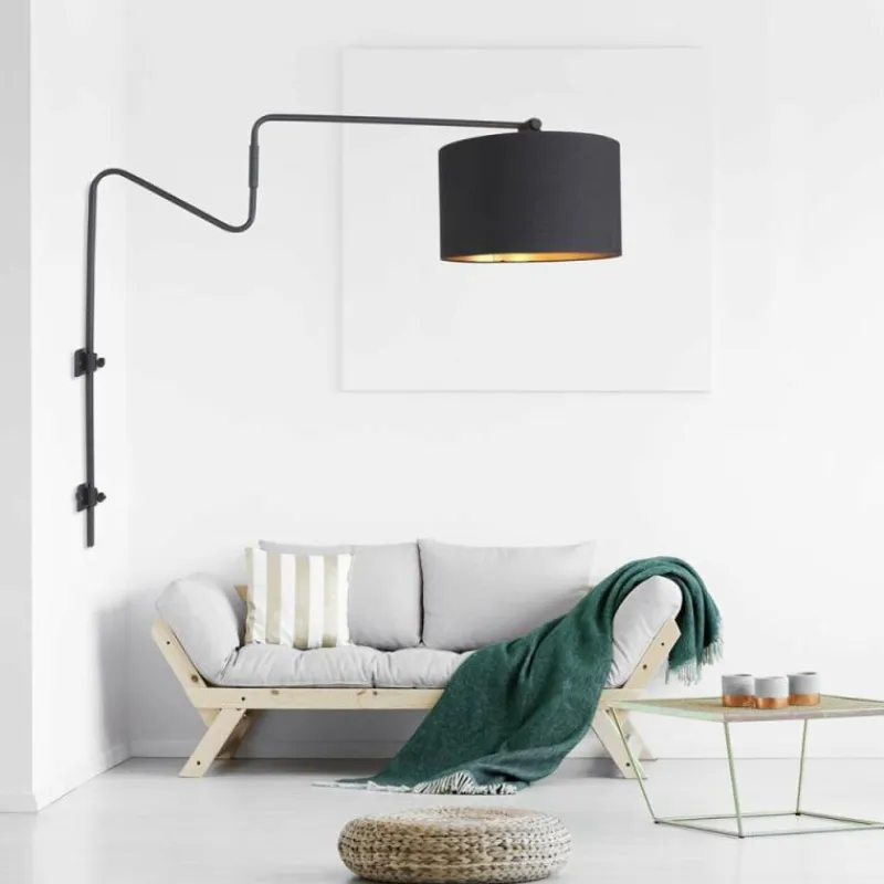Lampes En Tissu-Luminaires Steinhauer Applique murale Steinhauer Linström Noir, 1 lumière
