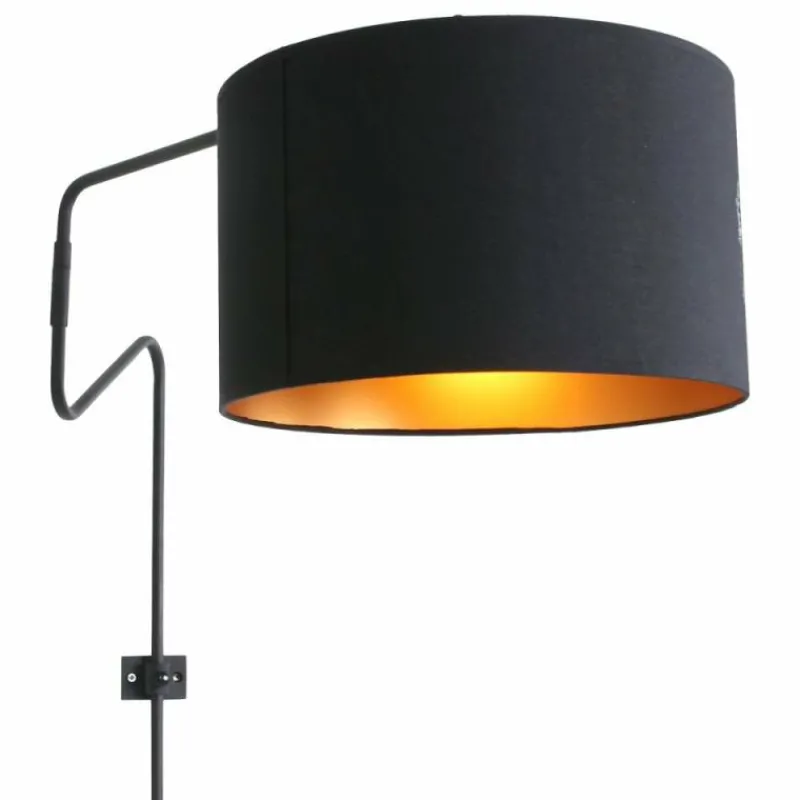Lampes En Tissu-Luminaires Steinhauer Applique murale Steinhauer Linström Noir, 1 lumière
