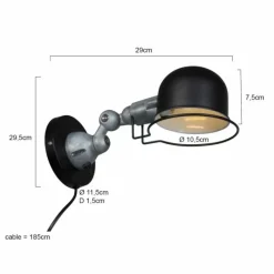 Luminaires Steinhauer Applique murale Steinhauer Darvin Gris, Noir, 1 lumière