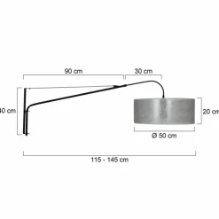 Lampes En Tissu-Luminaires Steinhauer Applique murale Steinhauer Gramineus Noir, Argenté, 1 lumière