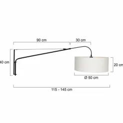 Lampes En Tissu-Luminaires Steinhauer Applique murale Steinhauer Gramineus Noir, Blanc, 1 lumière