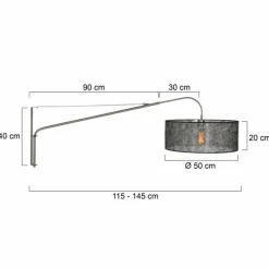 Lampes En Tissu-Luminaires Steinhauer Applique murale Steinhauer Gramineus Acier inoxydable, Gris, 1 lumière