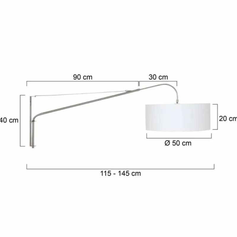 Lampes En Tissu-Luminaires Steinhauer Applique murale Steinhauer Gramineus Acier inoxydable, Blanc, 1 lumière
