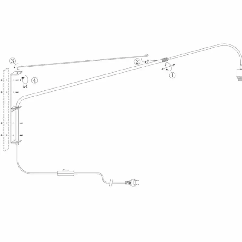 Lampes En Tissu-Luminaires Steinhauer Applique murale Steinhauer Gramineus Acier inoxydable, Blanc, 1 lumière