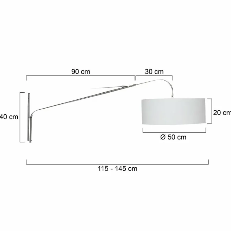 Lampes En Tissu-Luminaires Steinhauer Applique murale Steinhauer Gramineus Acier inoxydable, Blanc, 1 lumière