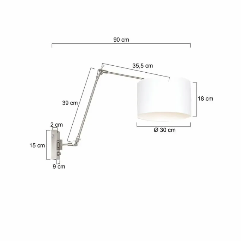 Lampes En Tissu-Luminaires Steinhauer Applique murale Steinhauer Prestige Chic Acier brossé, 1 lumière