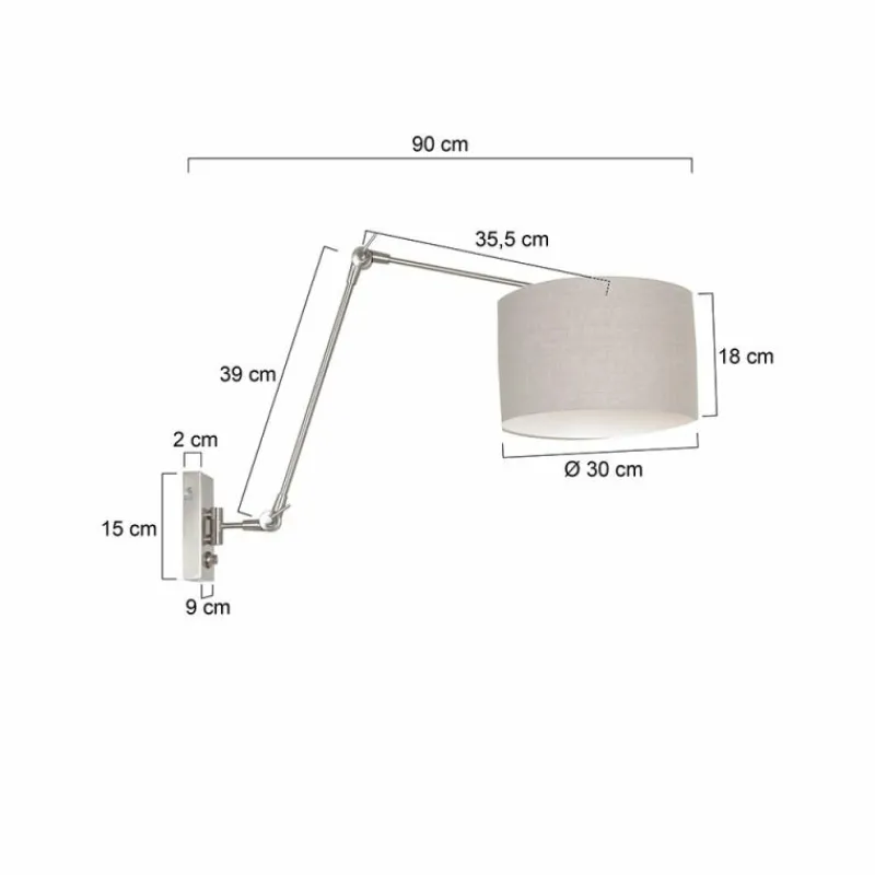 Lampes En Tissu-Luminaires Steinhauer Applique murale Steinhauer Prestige Chic Acier brossé, 1 lumière