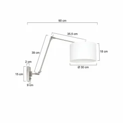 Lampes En Tissu-Luminaires Steinhauer Applique murale Steinhauer Prestige Chic Acier brossé, 1 lumière