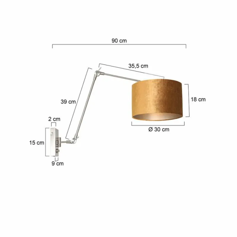 Lampes En Tissu-Luminaires Steinhauer Applique murale Steinhauer Prestige Chic Acier brossé, 1 lumière