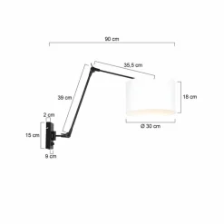 Lampes En Tissu-Luminaires Steinhauer Applique murale Steinhauer Prestige Chic Noir, 1 lumière
