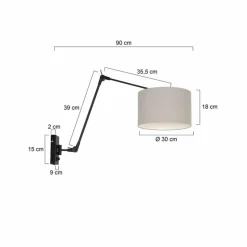 Lampes En Tissu-Luminaires Steinhauer Applique murale Steinhauer Prestige Chic Noir, 1 lumière