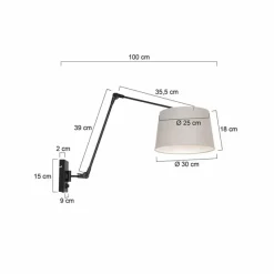 Lampes En Tissu-Luminaires Steinhauer Applique murale Steinhauer Prestige Chic Noir, 1 lumière