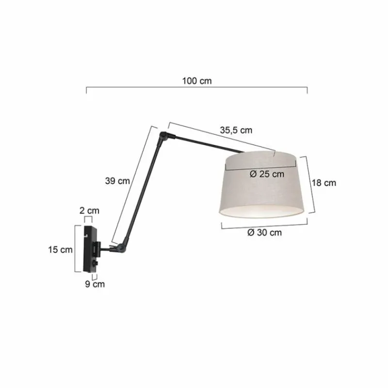 Lampes En Tissu-Luminaires Steinhauer Applique murale Steinhauer Prestige Chic Noir, 1 lumière