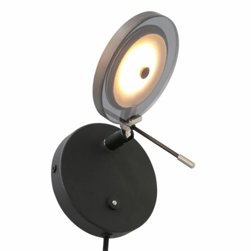 Suspension Verre Fumé-Luminaires Steinhauer Applique murale Steinhauer Turound LED Noir, 1 lumière