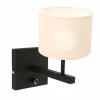 Lampes En Tissu-Luminaires Steinhauer Applique murale Steinhauer Stang Noir, 1 lumière