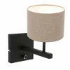 Lampes En Tissu-Luminaires Steinhauer Applique murale Steinhauer Stang Noir, 1 lumière