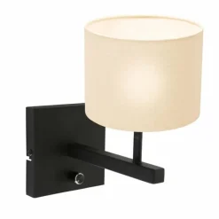 Lampes En Tissu-Luminaires Steinhauer Applique murale Steinhauer Stang Noir, 1 lumière