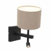 Lampes En Tissu-Luminaires Steinhauer Applique murale Steinhauer Stang Noir, 1 lumière