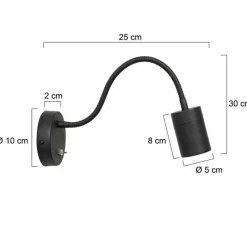 Luminaires Steinhauer Applique murale Steinhauer Upround LED Noir, 1 lumière* Appliques