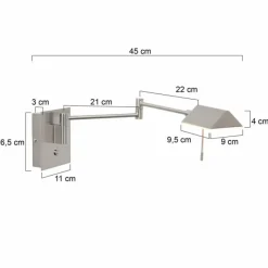 Luminaires Steinhauer Applique murale Steinhauer Retina LED Acier brossé, 1 lumière* Éclairage Led