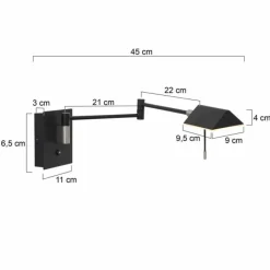 Luminaires Steinhauer Applique murale Steinhauer Retina LED Noir, 1 lumière* Éclairage Led
