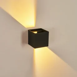 hofstein Applique murale Strandaa LED Noir, 2 lumières