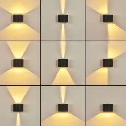 hofstein Applique murale Strandaa LED Noir, 2 lumières