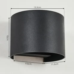 hofstein Applique murale Strandaa LED Noir, 2 lumières