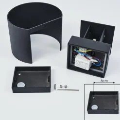 hofstein Applique murale Strandaa LED Noir, 2 lumières