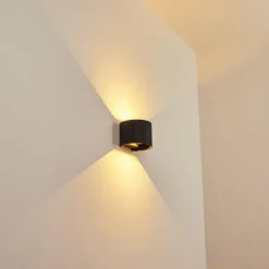 hofstein Applique murale Strandaa LED Noir, 2 lumières