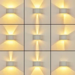 hofstein Applique murale Strandaa LED Blanc, 2 lumières