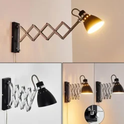 hofstein Applique murale Stranderott Chrome, Noir, 1 lumière* Appliques