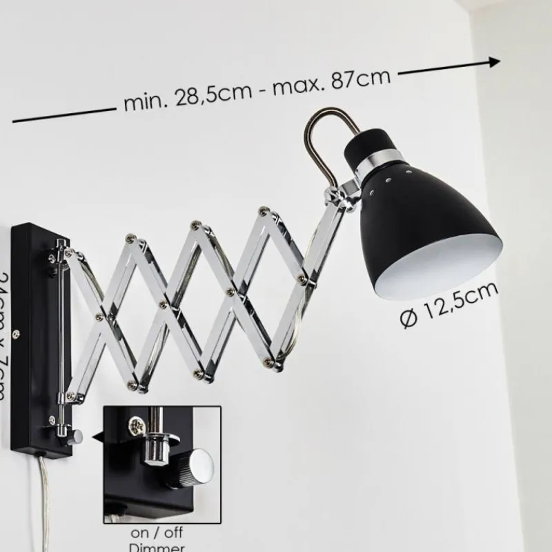 hofstein Applique murale Stranderott Chrome, Noir, 1 lumière* Appliques