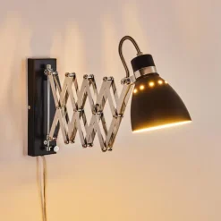 hofstein Applique murale Stranderott Chrome, Noir, 1 lumière* Appliques