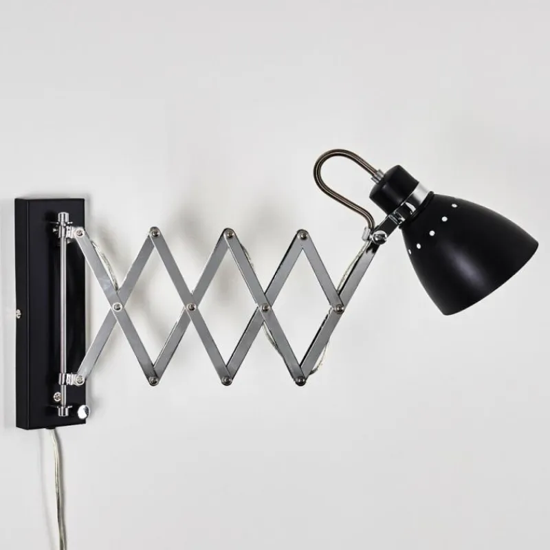 hofstein Applique murale Stranderott Chrome, Noir, 1 lumière* Appliques