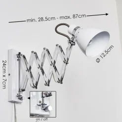 hofstein Applique murale Stranderott Chrome, Blanc, 1 lumière