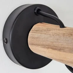 Lampes Vintages & Rétros-hofstein Applique murale Sunasau Bois clair, Noir, 1 lumière