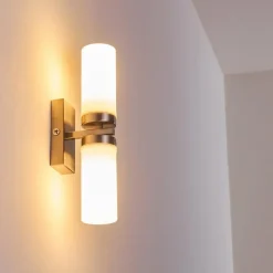 hofstein Applique murale Sundborn Acier brossé, 2 lumières