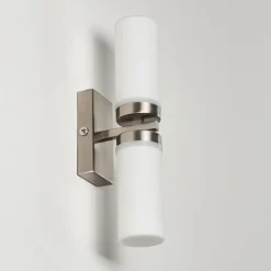hofstein Applique murale Sundborn Acier brossé, 2 lumières
