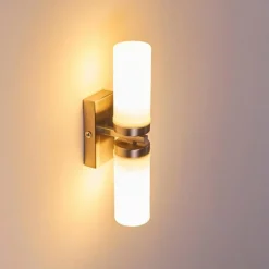 hofstein Applique murale Sundborn Acier brossé, 2 lumières