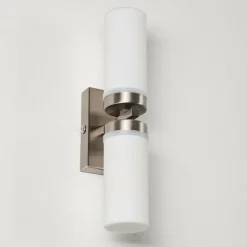 hofstein Applique murale Sundborn Acier brossé, 2 lumières