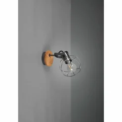 Lampes En Bois-Luminaires Trio Applique murale Sundsvall Bois foncé, Noir, 1 lumière