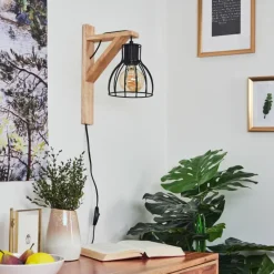 Lampes Vintages & Rétros-hofstein Applique murale Sunnyvale Bois clair, 1 lumière