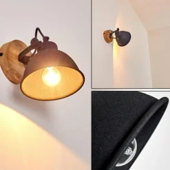 Lampes Industrielles-hofstein Applique murale Svanfolk Bois clair, 1 lumière