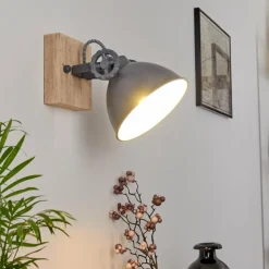 Lampes Industrielles-hofstein Applique murale Svanfolk Bleu, Brun, Gris, Blanc, 1 lumière