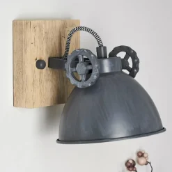 Lampes Industrielles-hofstein Applique murale Svanfolk Bleu, Brun, Gris, Blanc, 1 lumière