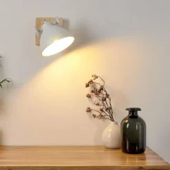 Lampes Industrielles-hofstein Applique murale Svanfolk Brun, Blanc, 1 lumière