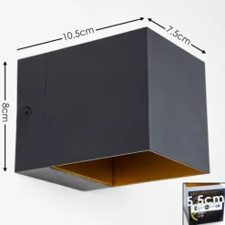 Lampes Dorées-hofstein Applique murale Svanskog Noir doré, 1 lumière