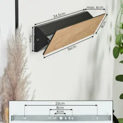 hofstein Applique murale Syar LED Noir, 1 lumière